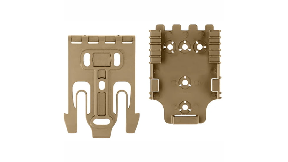 Safariland Quick Locking System Kit, QLS 19 Locking Fork, QLS 22 Receiver Plate, Flat Dark Earth Brown, QUICK2-KIT1-55