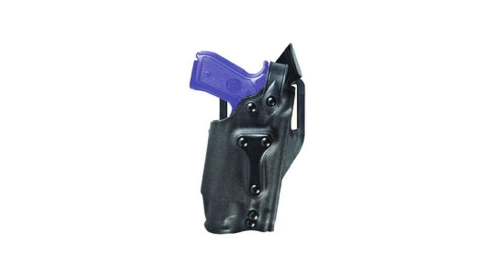 Safariland 6230 SLS Mid-Ride Military Holster, Beretta 92F/M9 Rails or No Rails w/ITI Mount For Most Lights or Laser Combo, Plain Black, Right Hand, 6230-7312-411