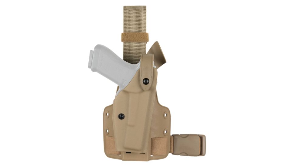 Safariland SLS Tactical Holster, Right Hand, STX FDE Brown Leg Shroud Single Strap 6004-93-551-SP10