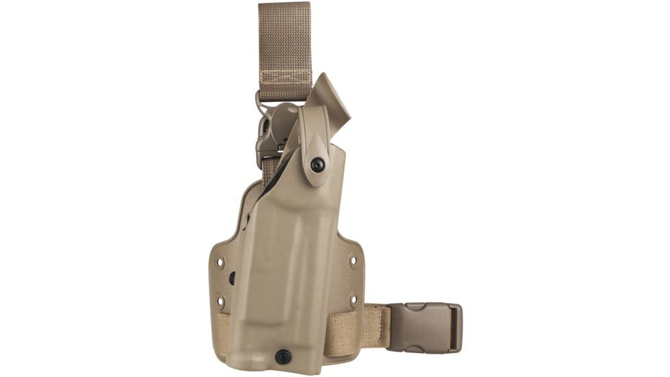 Safariland SLS Tactical Holster w/ Quick Release Leg Harness, Right Hand, STX FDE Brown Leg Shroud Single Strap 6005-3930-551-SP10