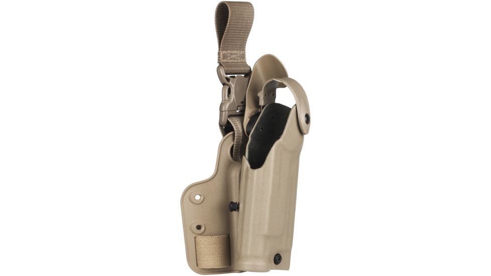 Safariland SLS Tactical Holster w/ Quick Release Leg Harness, Right Hand, STX FDE Brown Leg Shroud Single Strap 6005-3930-551-SP10