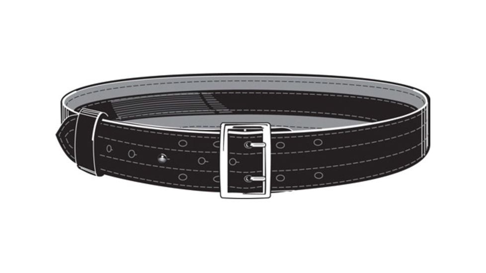 Safariland Suede Lined Belt, w/ Hook and Loop System, Hi Gloss Black, Size - 62 in. 87V-62-9
