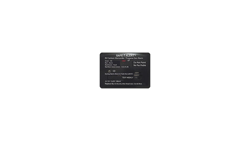 Safe-T-Alert By Mti Industries Mini Dual Lp/Co Alarm - 12V, 25 Series Surface-Mount, Black, 25-741-BL