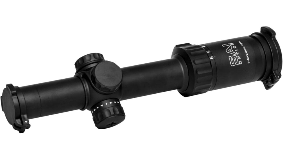 SAI Optics 1-6x24 30mm Tube Rifle Scope, MIL Reticle RAF, Black, RNG16-BK22-MA1