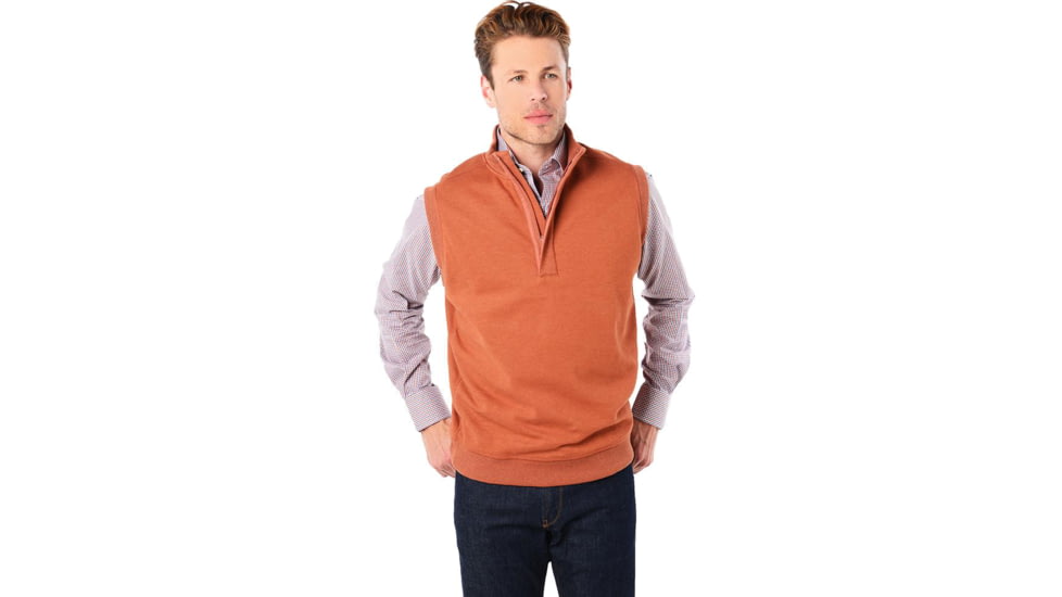 Saint Bernard 1/4 Zip Covered Placket Vest - Mens, 14-zipst-hli