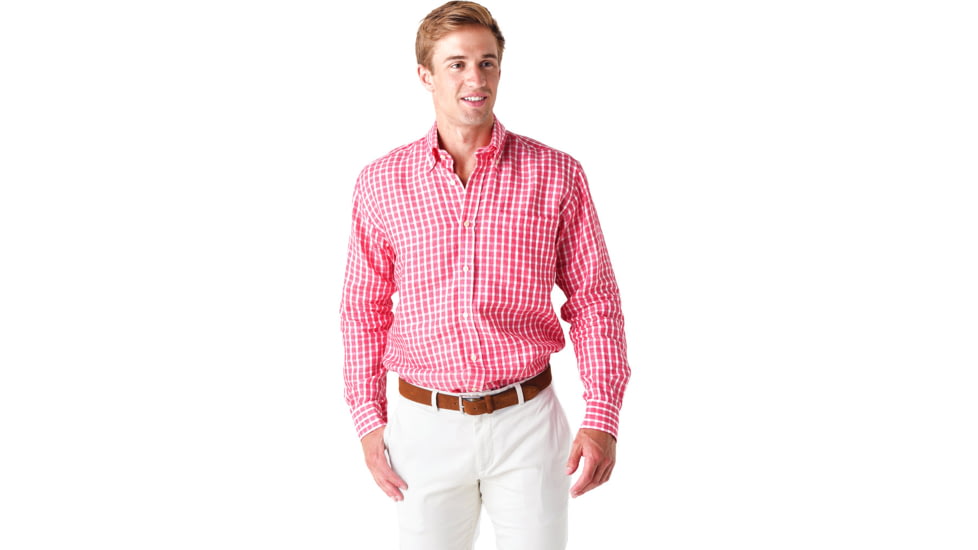 Saint Bernard Linen Check Button-Down Shirt -Mens, ms-li-ch-but-d-shirt