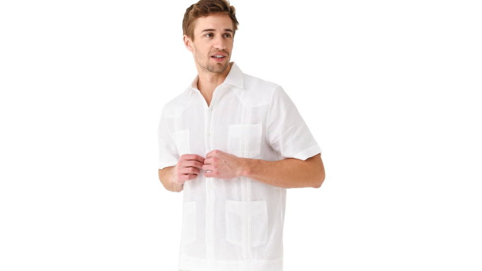 Saint Bernard Short Sleeve Guayabera Shirt - Mens, ms-short-sl-gu-shirt