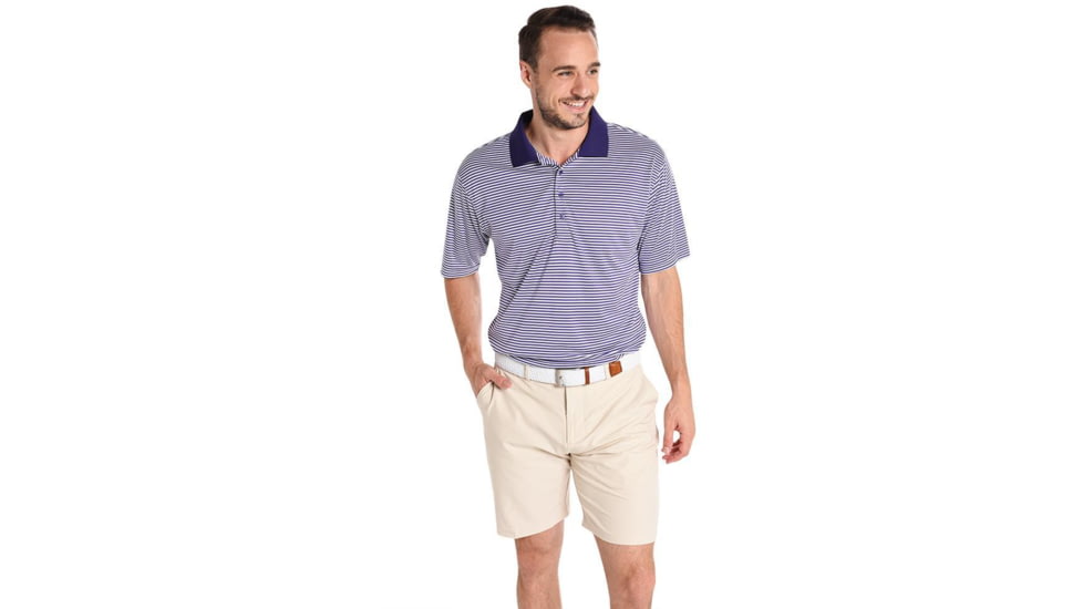 Saint Bernard Stripe Performance Knit Collar Polo - Mens, stripe-prf-kn-hl1036