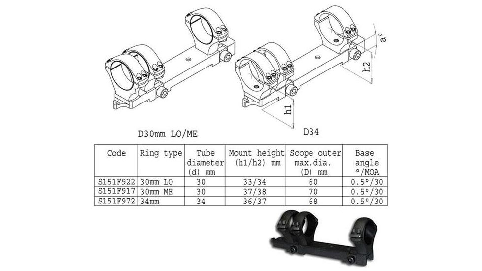 Sako Sako Trg Scope Mount 3 Ring 34mm Diameter Med 3637mm Height Phosphate 30 Moa S151f972