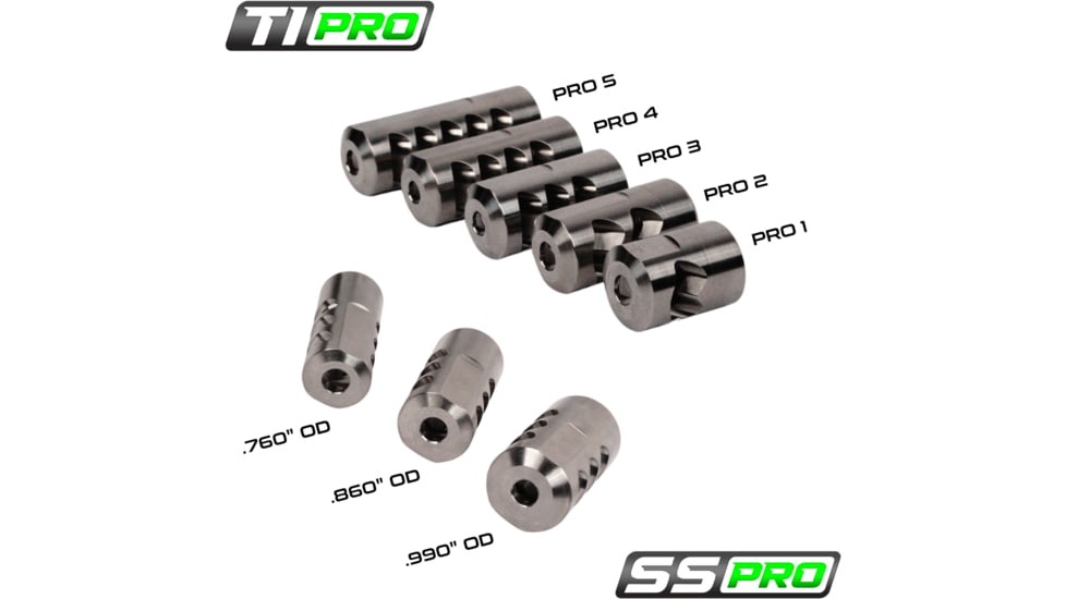 Salmon River Solutions Srs Ti Pro 2 ST .990 Muzzle Brake, 5/8x24, Titanium, 1128