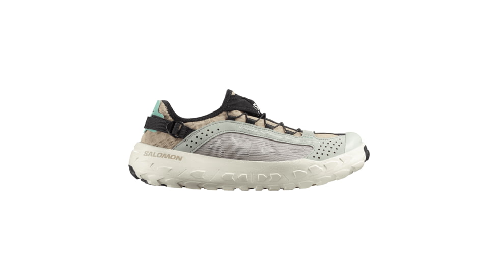 Salomon Salomon Mens Solamphibian Sandals Watershoe, Desert Tan / Wrought Iron / Clearly Aqua, 11.5, L49107800-11.5