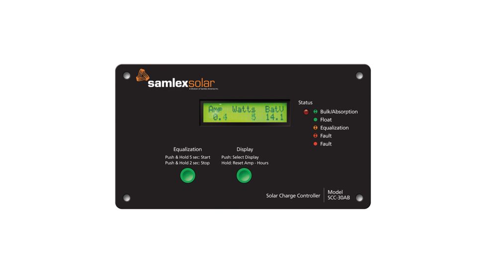 Samlex America Flush Mount Solar Charge Controller w/LCD Display - 30A 68821
