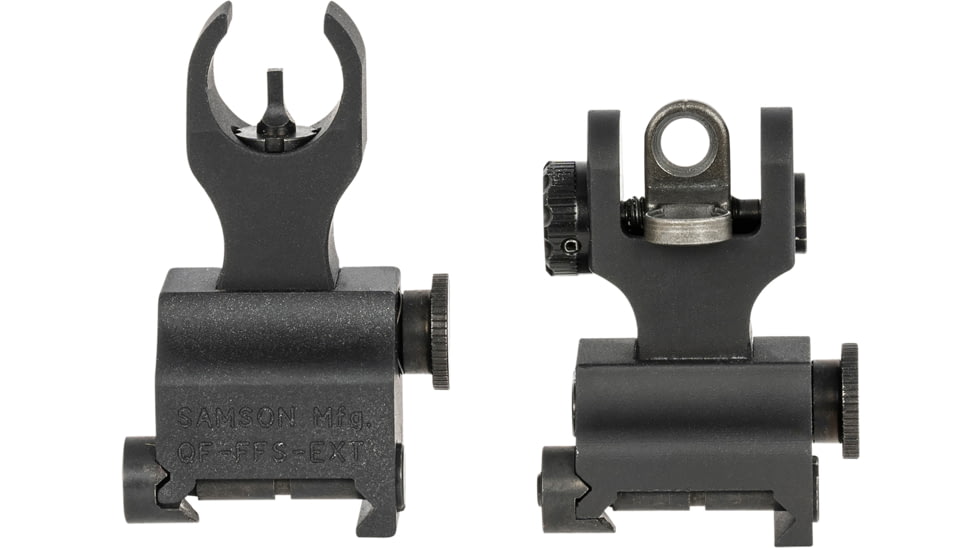 Samson Aluminum Top Mounted Deployable Front and Rear Sight, AR-15, HK Extended Height Front, Black, QF-EXT-HK-A2 PKG