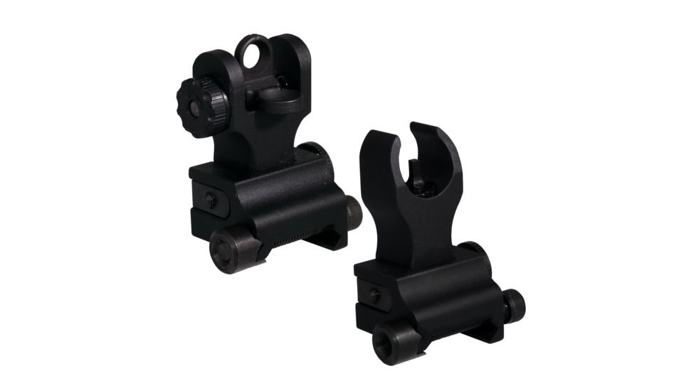 EDEMO Samson Manual Top Mounted Deployable Front and Rear Sight, Black, FFS-FRS-SP PKG, EDEMO1