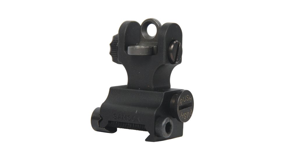 Samson Manual A2 Style Folding Standard Dual Aperture Sight, AR-15, Black, 02-00039-01