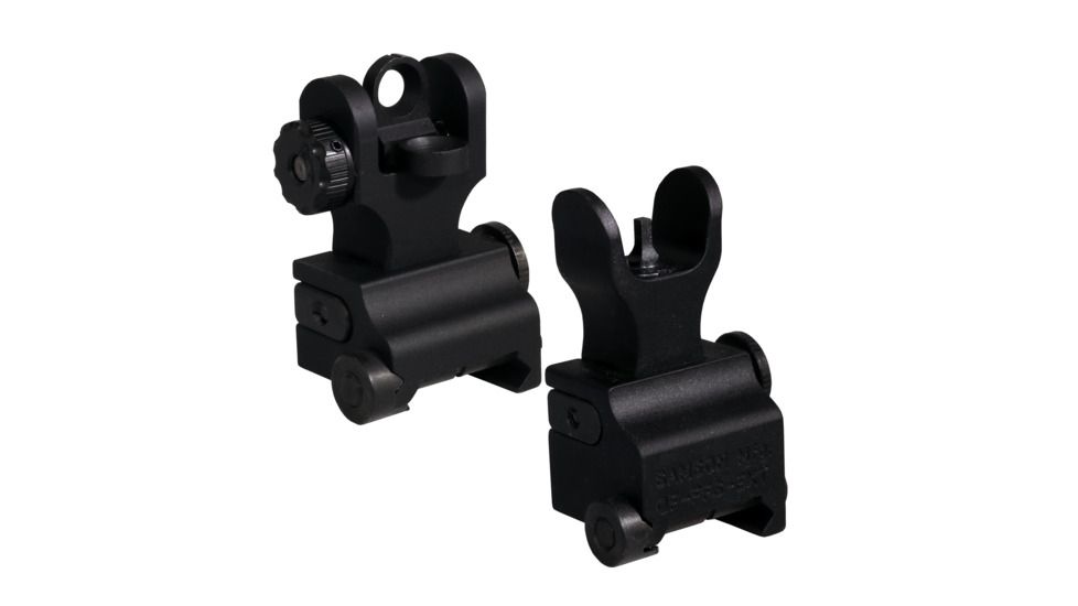 Samson Top Mounted Deployable Front and Rear Sight, Black, QF-EXT-A2-SP PKG