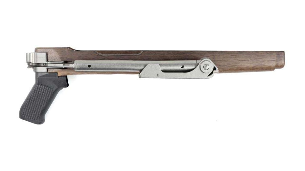 Samson Ruger 10/22 Folding Stock w/Polymer Grip, Stainless Steel, Walnut Finish, Black Polymer Grip, 10-00037-00