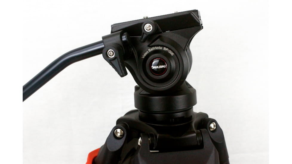 SAMURAI Broadcast Pro Plus Professional 3-Section w/Fluid Head Video Tripod, Black, BROADCASTPlus