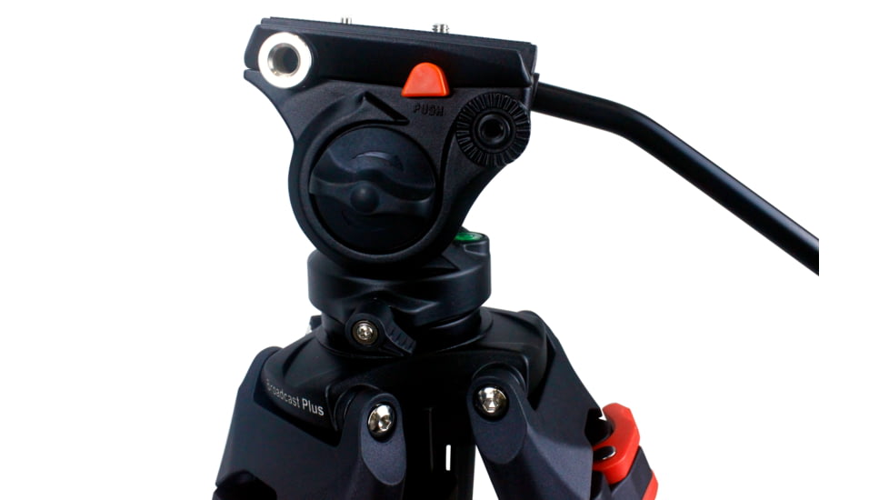 SAMURAI Broadcast Pro Plus Professional 3-Section w/Fluid Head Video Tripod, Black, BROADCASTPlus