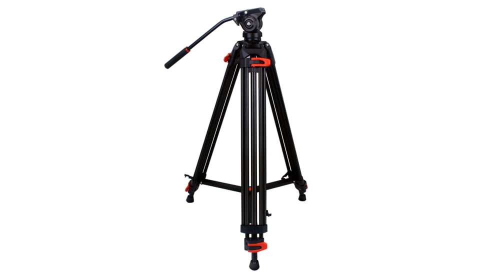 SAMURAI Broadcast Pro Plus Professional 3-Section w/Fluid Head Video Tripod, Black, BROADCASTPlus