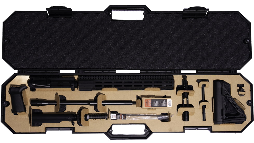 San Tan Tactical Everything But The Lower AR-15 5.56x45mm NATO 16inch Upper Receiver, Rifle Length, 1-7 Twist, 1/2x28 Threads, Black, EBTLK-16-BLK