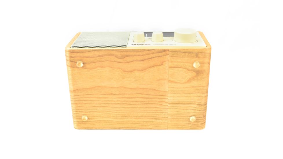 Sangean AM/FM Analog Tuning w/ LED Indicator, Dynamic Bass, Rec Out, Walnut WR-11