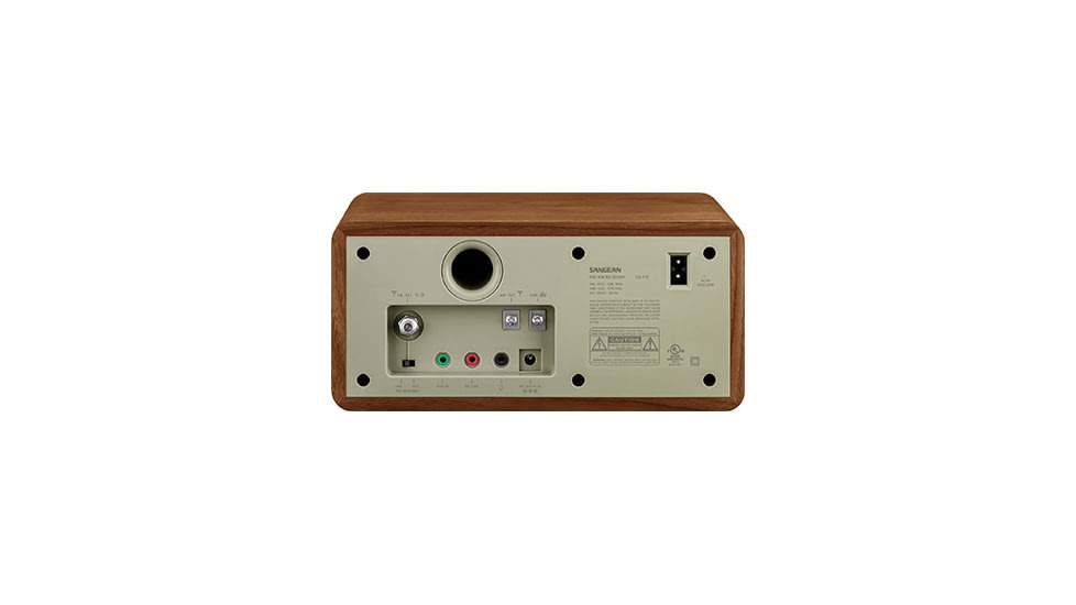 Sangean AM / FM Analog Wooden Cabinet Radio, Walnut-Silver, SG-116