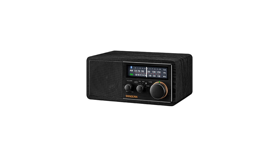 Sangean AM / FM / Aux-in / Bluetooth Wooden Cabinet Radio, Black, SG-118