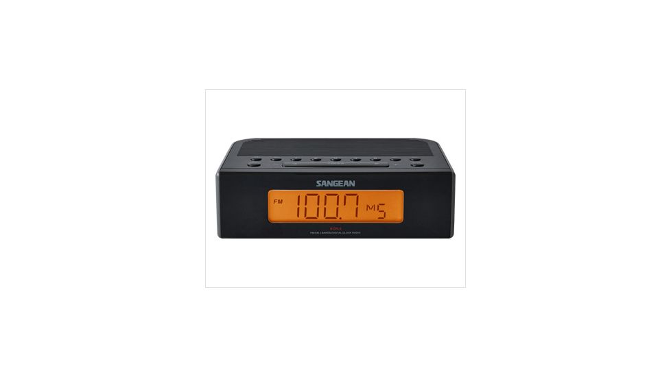 Sangean AM/FM Digital Tuning Clock Radio, Black, Small, RCR-5BK