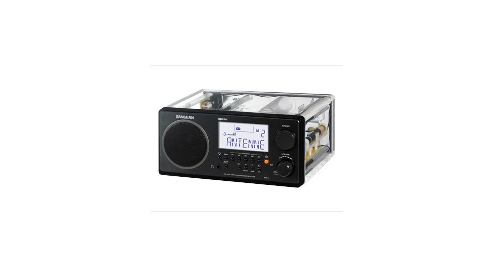 Sangean AM/FM RDS Digital Tuning Clock/Alarm w/Multi Function Remote, Clear, Large, WR-2CL