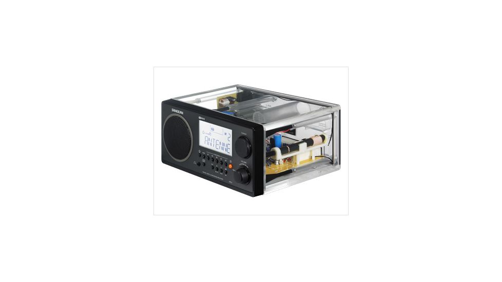 Sangean AM/FM RDS Digital Tuning Clock/Alarm w/Multi Function Remote, Clear, Large, WR-2CL