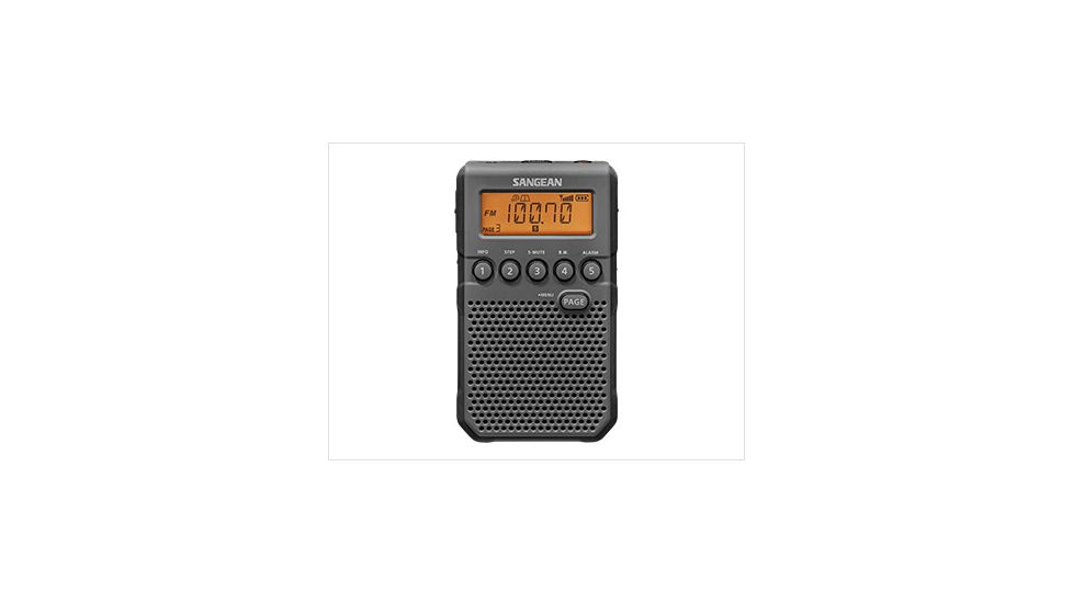 Sangean AM/FM Weather Alert-Rechargeable Pocket Radio, Black, Small, SDT-800BK