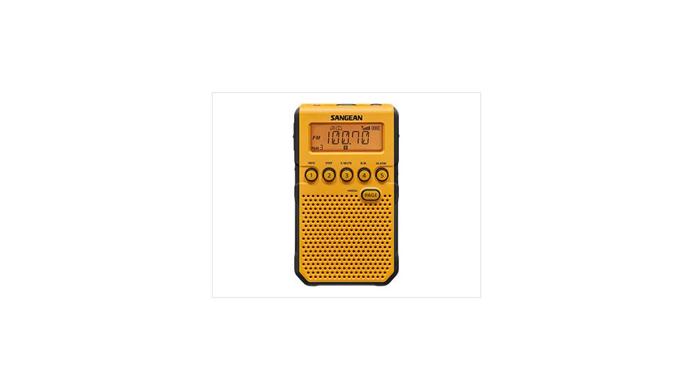 Sangean AM/FM Weather Alert-Rechargeable Pocket Radio, Yellow, Small, DT-800YL