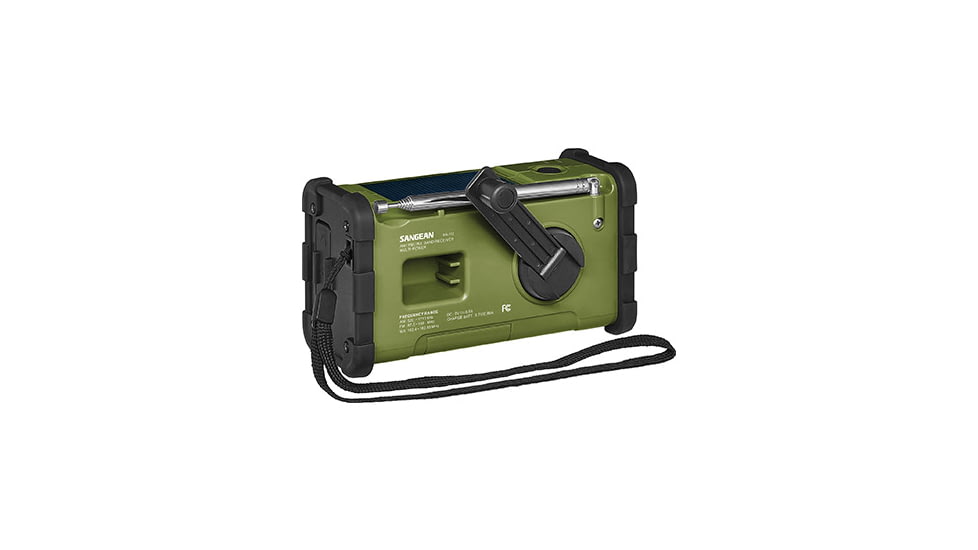 Sangean AM / FM / Weather / Handcrank / Solar / Emergency Alert Radio, Green-Black, SG-112