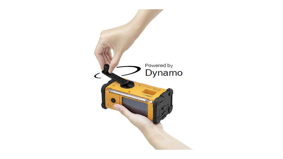 Sangean Digital AM/FM/Weather/Hand crank/USB/Solar Emergency Alert Radio, Yellow MMR-88