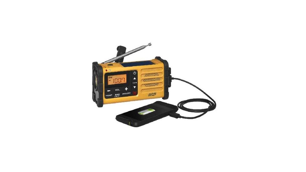 Sangean Digital AM/FM/Weather/Hand crank/USB/Solar Emergency Alert Radio, Yellow MMR-88