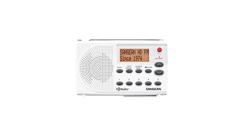 Sangean HD Radio / FM-RBDS / AM Portable Radio, White-Gray, SG-108