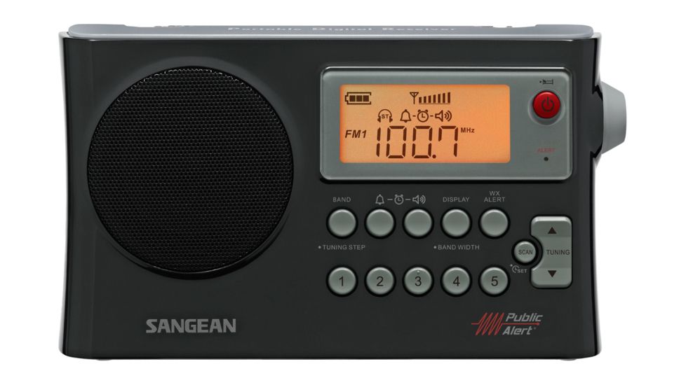 Sangean PR-D4W - AM/FM Weather Alert Radio for all NOAA Weather Channels, Black PR-D4W