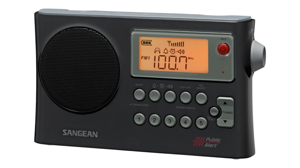 Sangean PR-D4W - AM/FM Weather Alert Radio for all NOAA Weather Channels, Black PR-D4W
