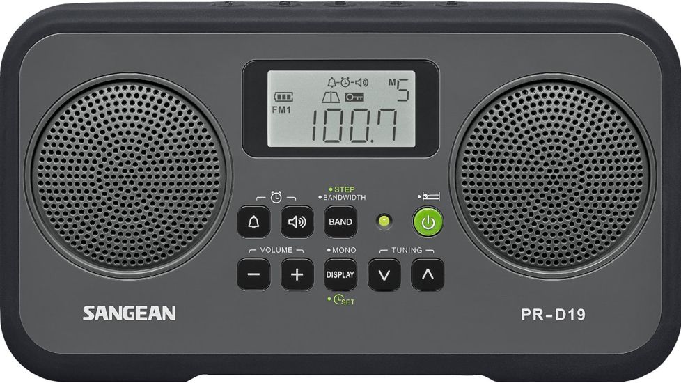 Sangean PR-D19 FM Stereo/AM Portable Radio, Gray/Black PR-D19BK