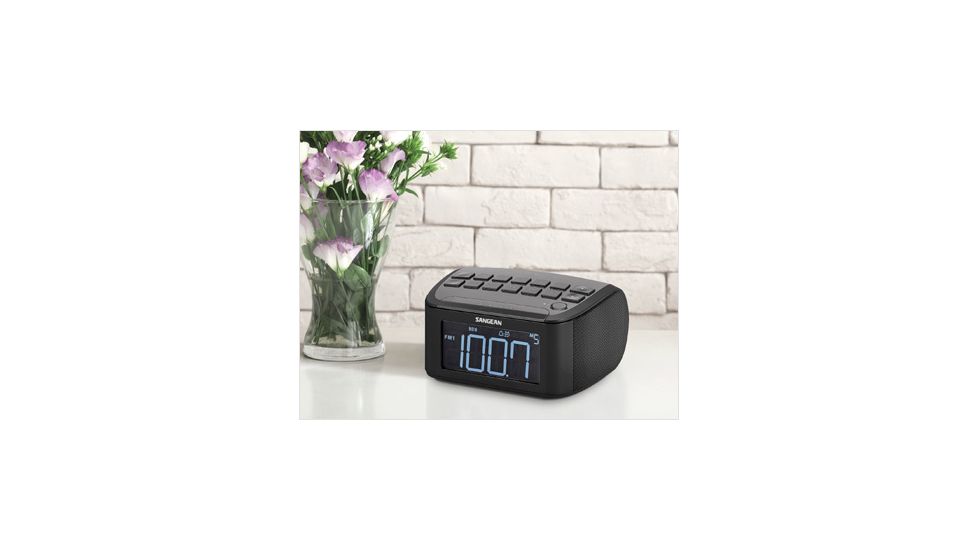 RCR-24 Digital Tuning Clock Radio with Aux-In, Black