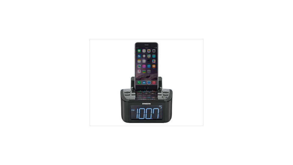 RCR-28 Digital Tuning Clock Radio Compatible with iPhone / iPod with Aux-In, Black