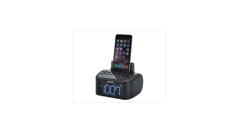RCR-28 Digital Tuning Clock Radio Compatible with iPhone / iPod with Aux-In, Black