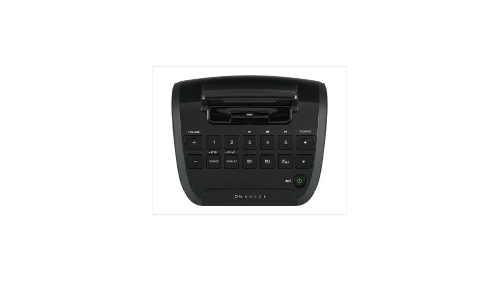 RCR-28 Digital Tuning Clock Radio Compatible with iPhone / iPod with Aux-In, Black