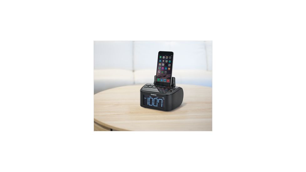 RCR-28 Digital Tuning Clock Radio Compatible with iPhone / iPod with Aux-In, Black