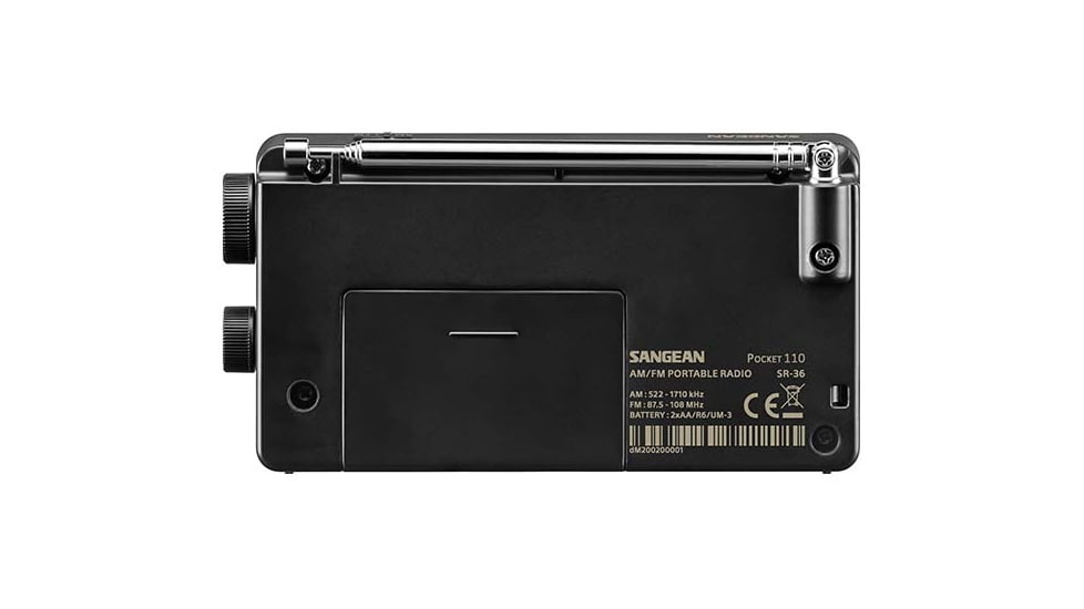 Sangean SR-36 Pocket Radio, Black, 5.25 x 2.75 x 1.30, SR-36