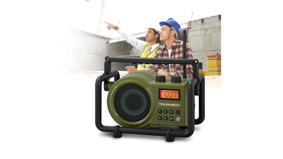 Sangean Toughbox Digital PLL AM/FM, Compact Design, AUX-In, Rechargeable, Green TB-100