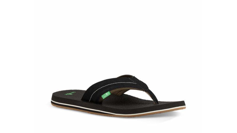 Sanuk Beer Cozy 2 Flip Flops - Mens, Black/Dark Olive, 12, 1100574-BDOL-12