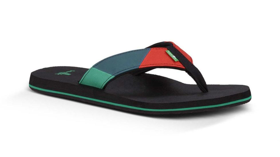 Sanuk Block Party Sandal - Men's-Black/Charcoal-Medium-10 US