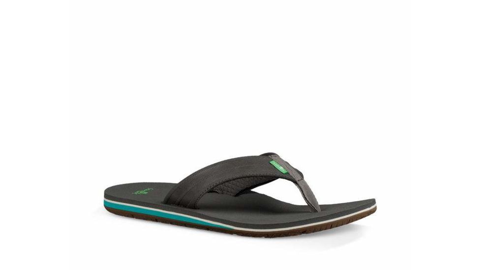 Sanuk Land Shark Flip Flops - Mens, Black/Charcoal, 12, 1102481-BCRC-12